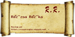 Rózsa Réka névjegykártya